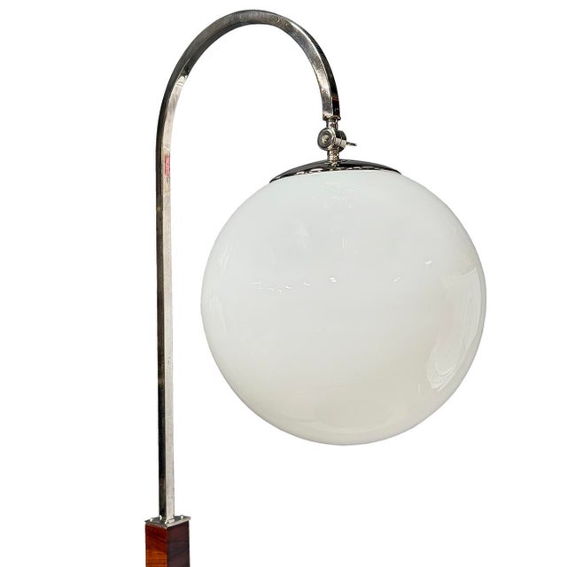 Art Deco Walnut Floor Lamp, 1930s For Sale - Image 4 of 8