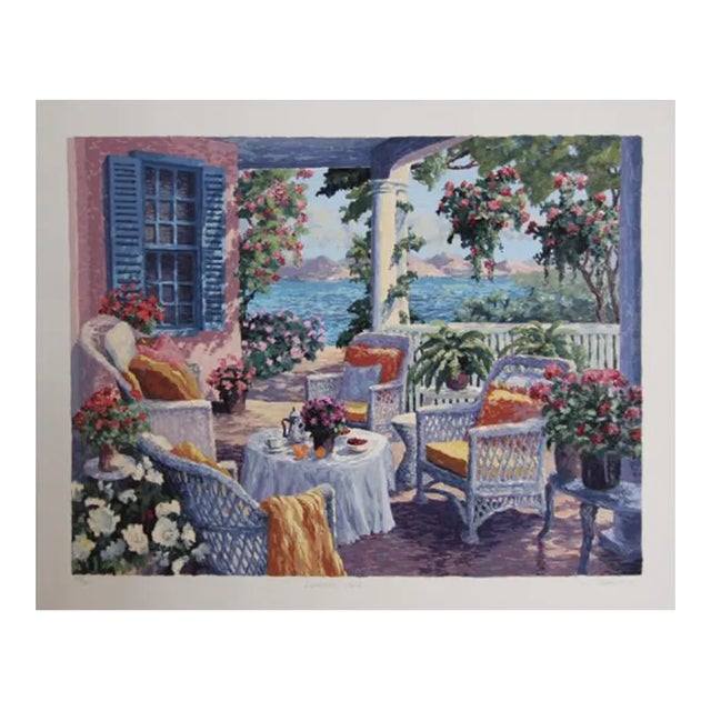 Lakeside Porch, Julian Askins Screen Print For Sale