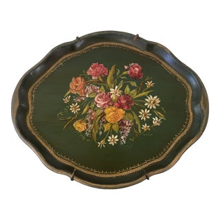 19th Century French Hand Painted Tole Tray. For Sale