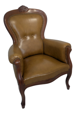 Chippendale Leather Armchair, 1960s