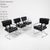 Set consisting of four Tucroma armchairs designed by Guido Faleschini for Mariani. Chrome-plated tubular steel frame with...
