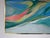 Aqua 1970’s Vintage Expressionist Abstract Acrylic on Canvas Painting in Gold Aluminum Frame For Sale - Image 8 of 12