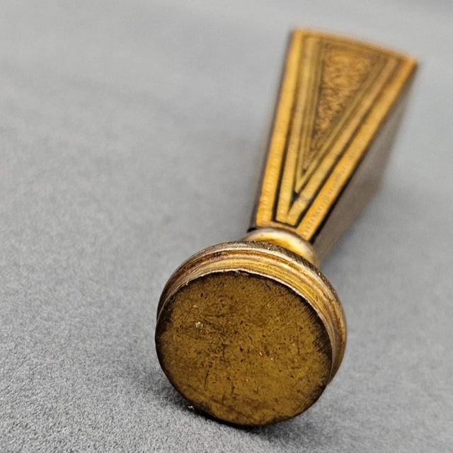 Metal Victorian-Era Inkwell with Boulle Inlays in Ebonized Wood and Brass, Set of 8 For Sale - Image 7 of 16