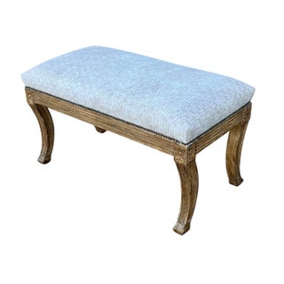 Dennis & Leen Regency Style Upholstered Bench For Sale