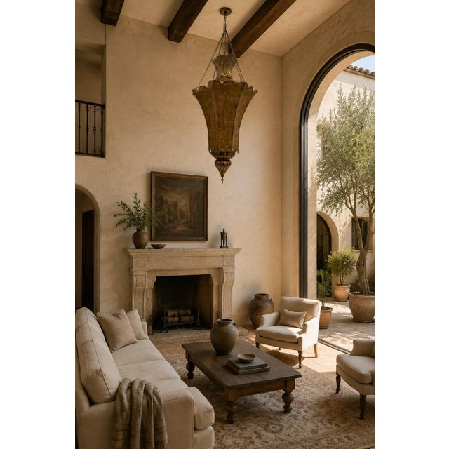 Moroccan Brass Chandelier Oversized Andalusian Moorish Style For Sale - Image 4 of 17