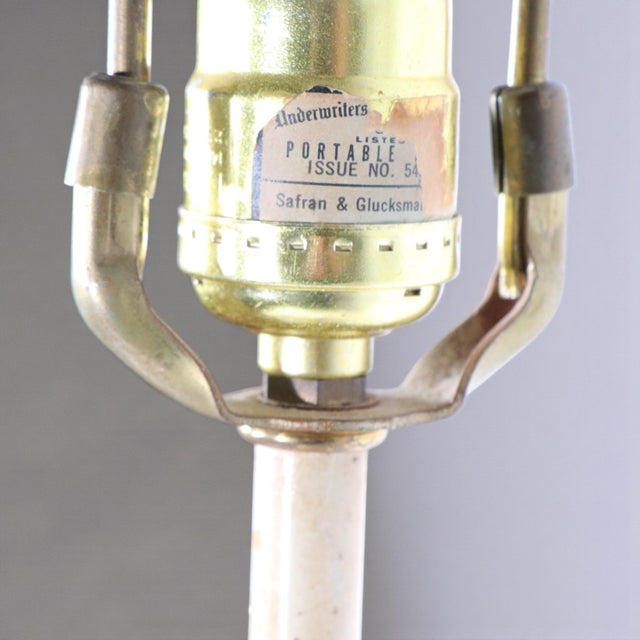 Mid 20th Century Safran & Gluckman Metal Foliate Table Lamp Made in Italy For Sale - Image 13 of 17