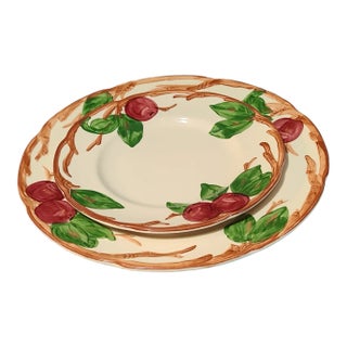 Vintage Franciscan Apple Motif Dinner & Salad Plate Set, Usa- 2 Pieces For Sale