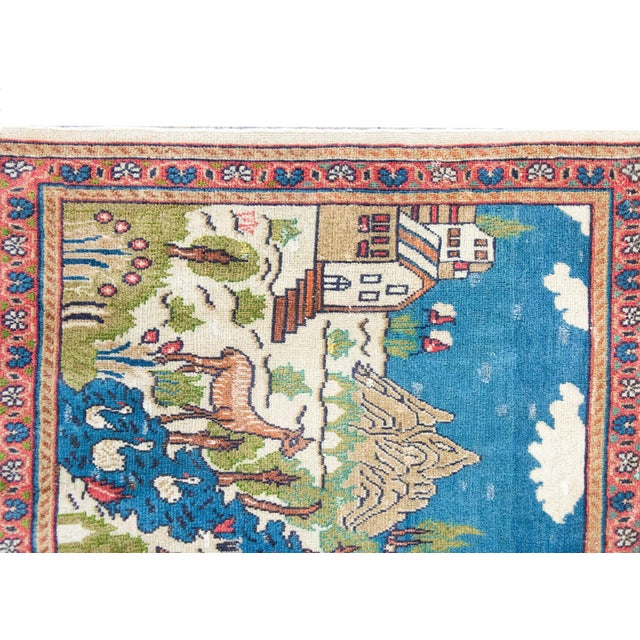 Early 20th Century Persian Pictorial Tabriz Rug For Sale - Image 9 of 15
