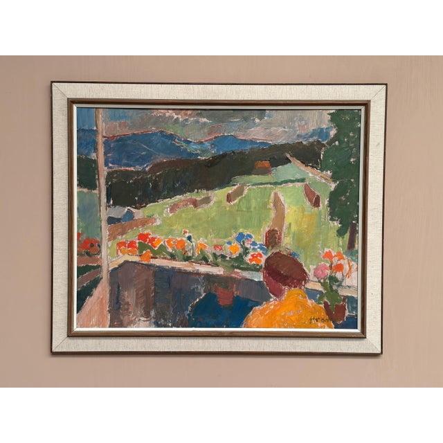 John Hedman, Balcony View, 1960s, Oil on Panel, Framed For Sale - Image 18 of 18