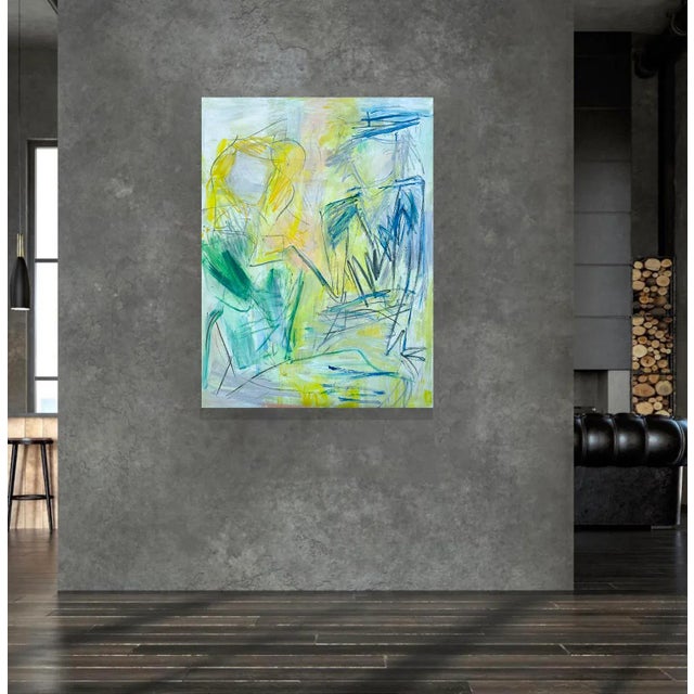 "Chance Encounter" by Trixie Pitts Abstract Pop-Art Inspired Oil Painting For Sale - Image 9 of 12