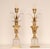 A pair (2) Mid-century French reed- or golden palm leaves table lamp Style: Mid Century, Hollywood Regency, Vintage,...