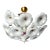 Vintage White Murano Style Floral Chandelier | Italian Art Deco Ceiling Light | 1980s Glass Flower Lighting For Sale