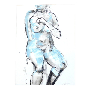 "Woman" Contemporary Nude Figure Drawing by Martha Holden