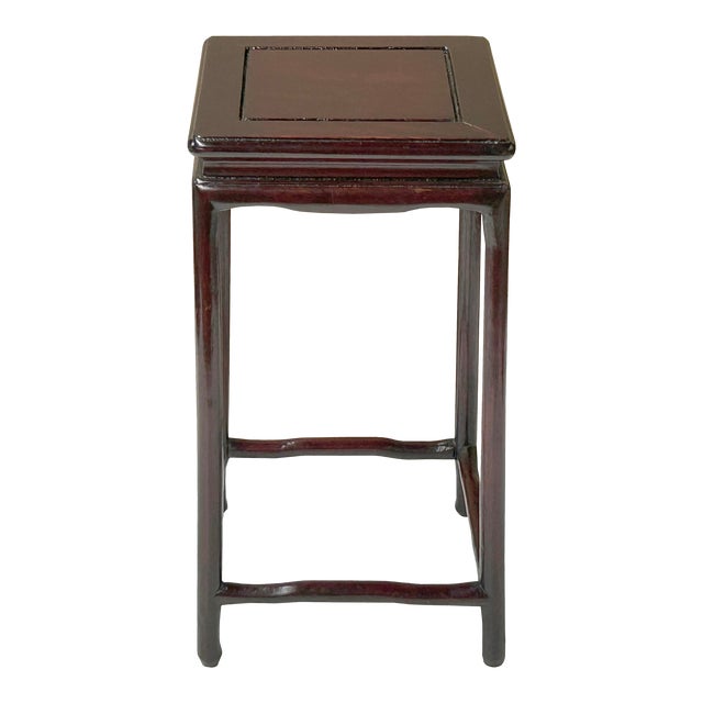 4.5" Reddish Brown Square Tall Slim Legs Wood Display Stand Riser Easel For Sale