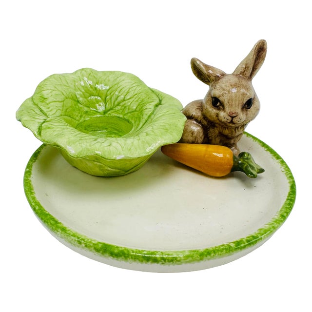 Vintage Handmade Bunny Candle Holder For Sale