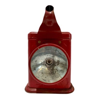 Vintage Lightmaster Lantern Searchlight Red Metal No 20-4803 For Sale
