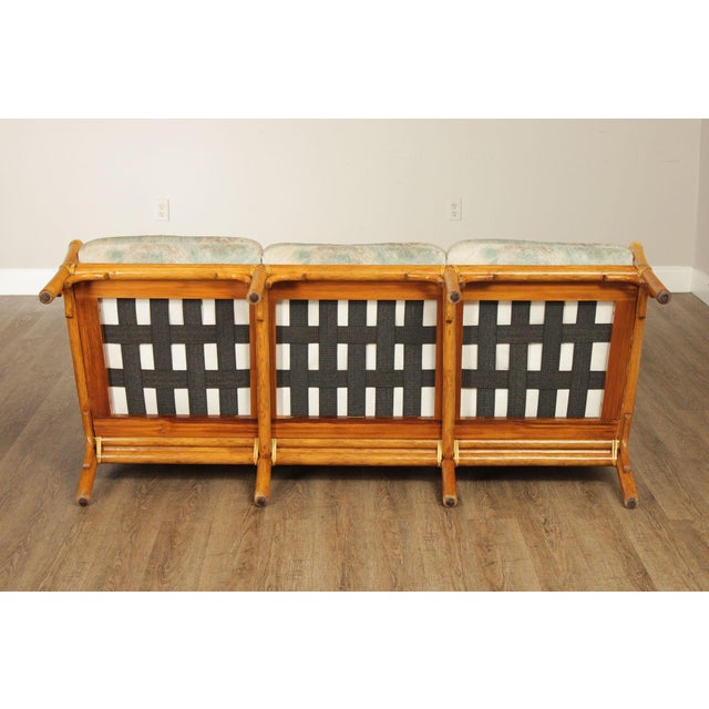 McGuire Organic Modern Rattan Three Cushion Sofa For Sale - Image 17 of 18