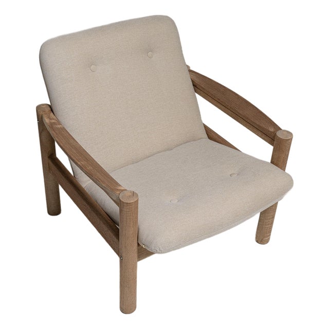 19th Century France Cream Wood Armchair For Sale