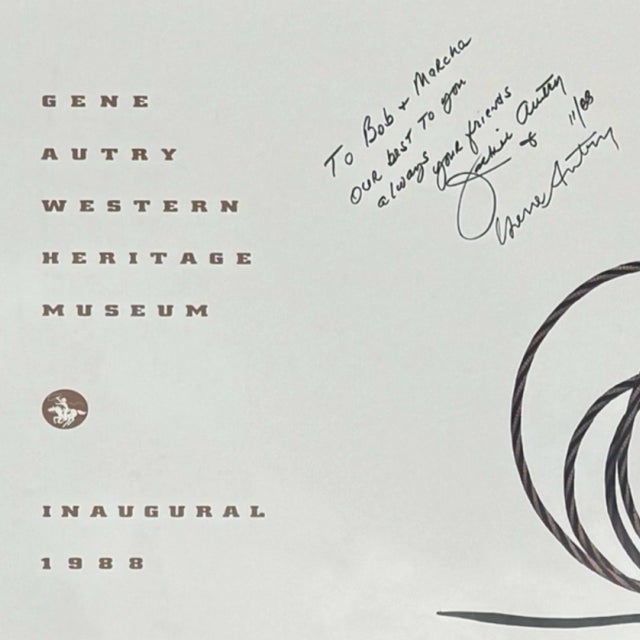 1980s Vintage 1988 Gene Autry Museum Inaugural Large Print in Custom Acrylic Frame W/ Memorabilia For Sale - Image 5 of 10