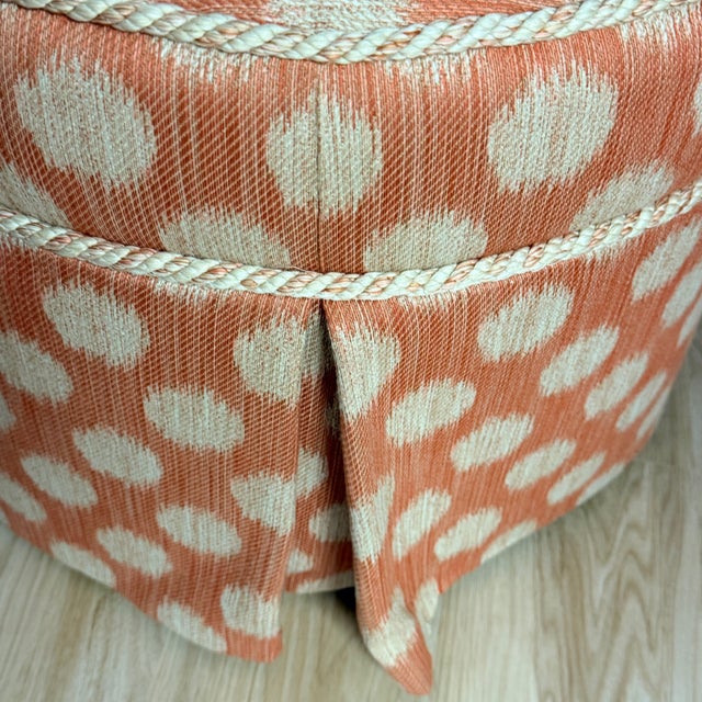 Pink Pink Polka Dot Kellogg Ottoman For Sale - Image 8 of 9