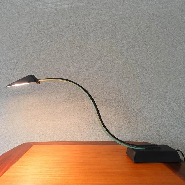 Metal Acrylic Glass Cobra Desk Lamp, 1980s For Sale - Image 7 of 18