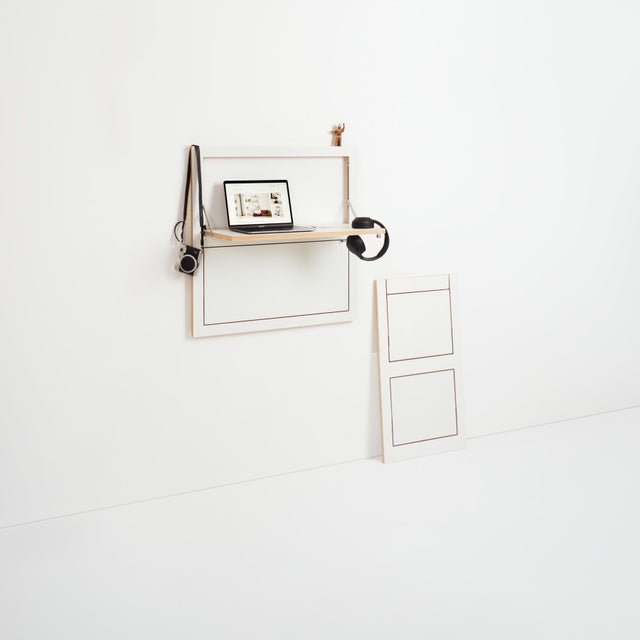 Wood 80×80-2 Wall Shelf with Desk from Ambivalenz For Sale - Image 7 of 8