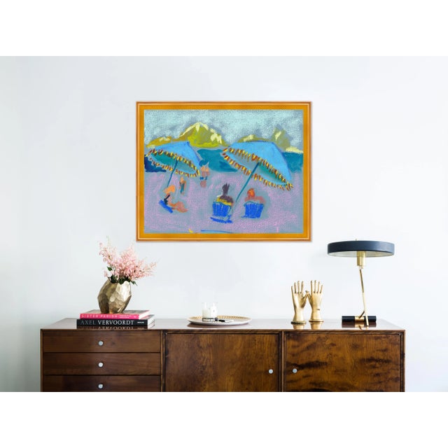 Illustration Ipanema II by Happy Menocal in Gold Frame, Medium Art Print For Sale - Image 3 of 4