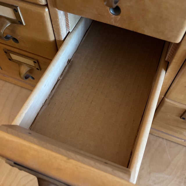 1960s 1960s 15 Drawer Library Card Catalog Cabinet For Sale - Image 5 of 11