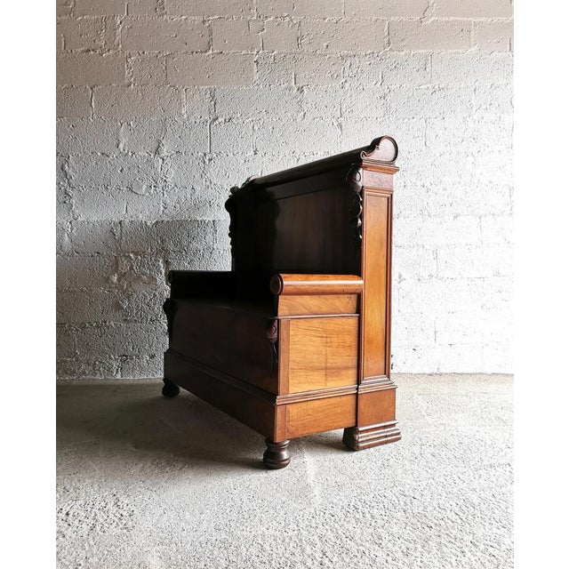 Wood Antique Empire Style Bench, Belgium, 1890s For Sale - Image 7 of 13