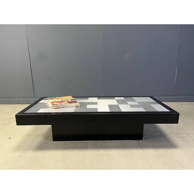 1970s Vintage Lacquer and Aluminum Coffee Table, 1970s For Sale - Image 5 of 12