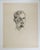 Vintage 1950 charcoal on paper portrait drawing of man with mustache by Geneva Flores Hart (1906-2008) Texas. Unsigned,...
