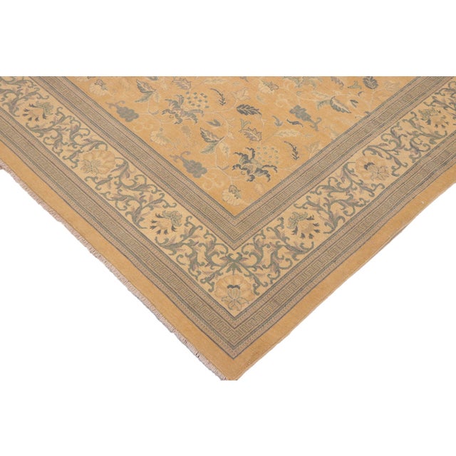 Shabby Chic Shabby Chic Peach/Beige Wool Rug - 8'0'' X 10'6'' For Sale - Image 3 of 10