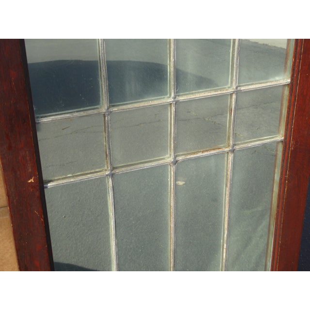 Vintage Rustic Gothic Architecture Style Wood Framed Mirror W/ a Soldered Front For Sale In Los Angeles - Image 6 of 9