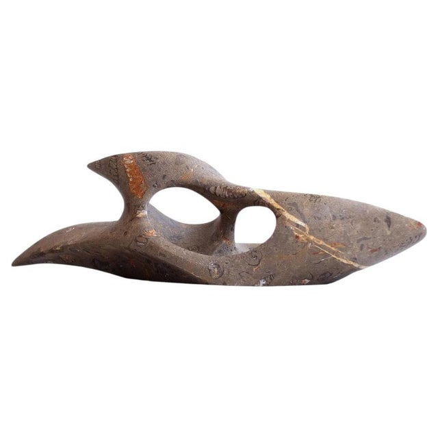 Sculpture Centerpiece in Jurassic Fossil Stone by Nerinea For Sale - Image 6 of 6