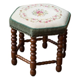 Scandinavian Beech Bobbin Stool — 1950s For Sale