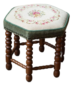 Scandinavian Beech Bobbin Stool — 1950s