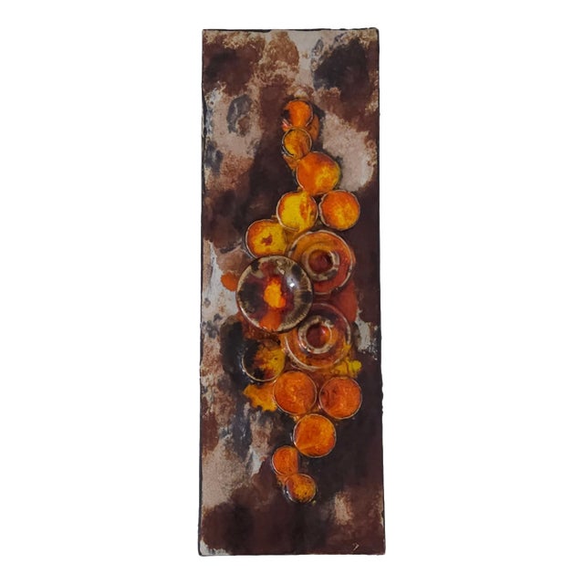 Mid-Century Art Pottery Wall Tile from Ruscha, Germany, 1970s For Sale