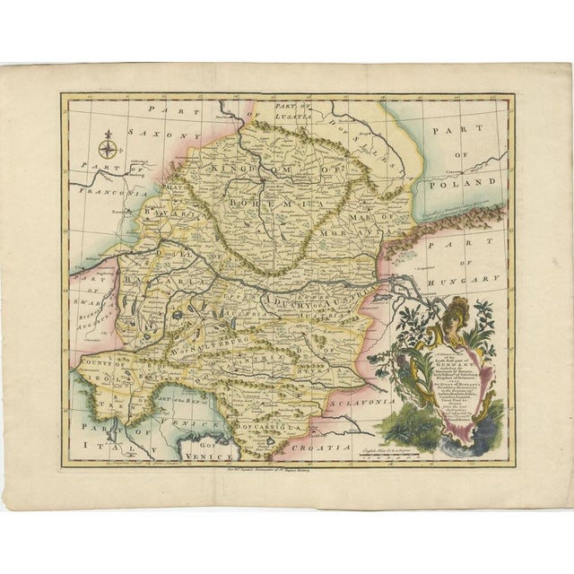 Title: A New and Correct Map of the South East part of Germany, 1744 This map by Emanuel Bowen, dating to around 1744,...