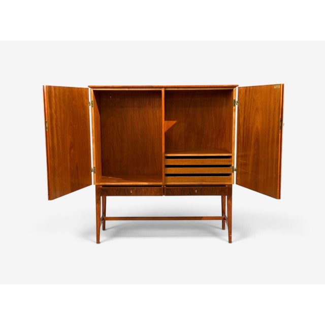 Green Swedish Modern, Nordens Flora Cabinet, Birch, Floral Lithographs, Sweden, 1940s For Sale - Image 8 of 16
