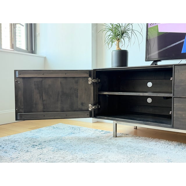 Mid-Century Modern Room & Board Media Console Cabinet For Sale - Image 3 of 10