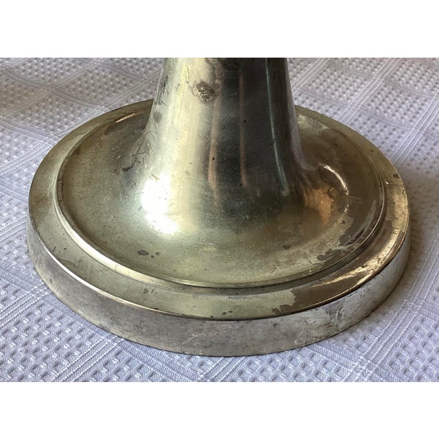 Vintage Pair of Silver Plate Church Altar Baptismal Holy Water Font, 31 1/4” For Sale In Washington DC - Image 6 of 9