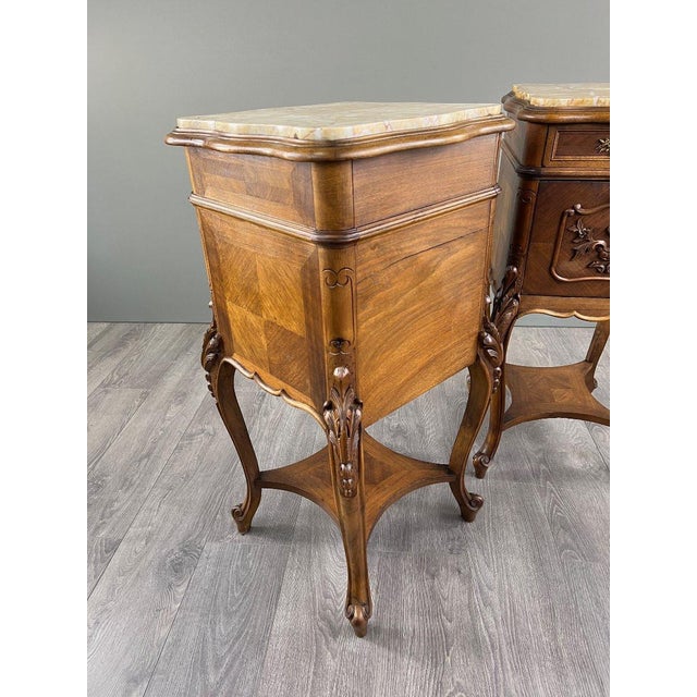 19th Century 19th Century Louis XV Bedside Tables in Yellow Marble, Set of 2 For Sale - Image 5 of 10