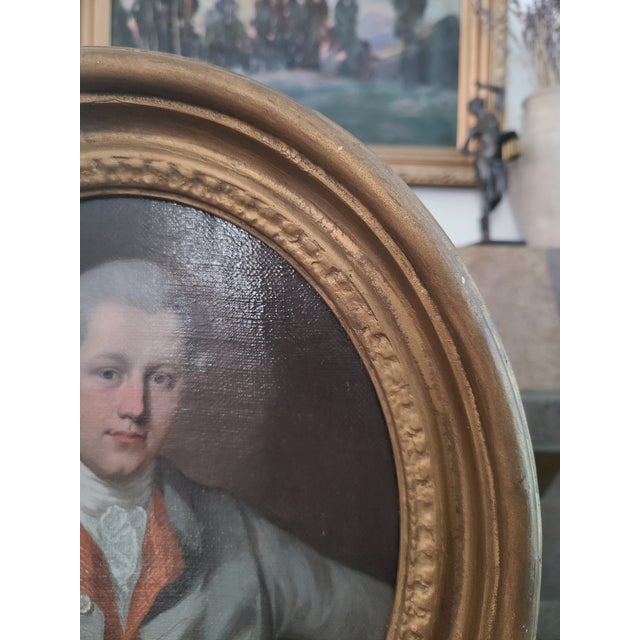 Antique Oil Painting Portrait of a Handsome 18th Century British Gentleman For Sale - Image 9 of 16