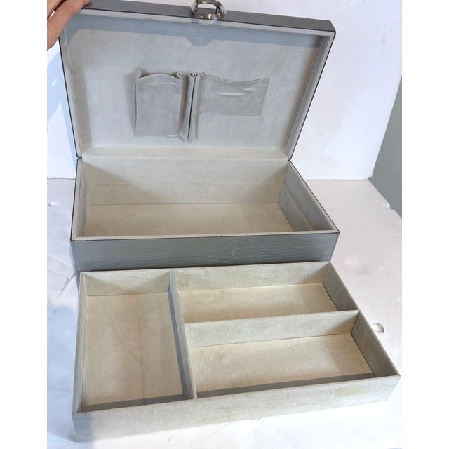 2020s Interlude Home Modern Silver Faux Snake Skin Jewelry Box For Sale - Image 5 of 7