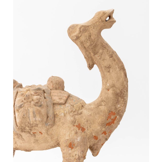 Chinese Tang Style Standing Camel Pottery Sculpture For Sale - Image 9 of 11