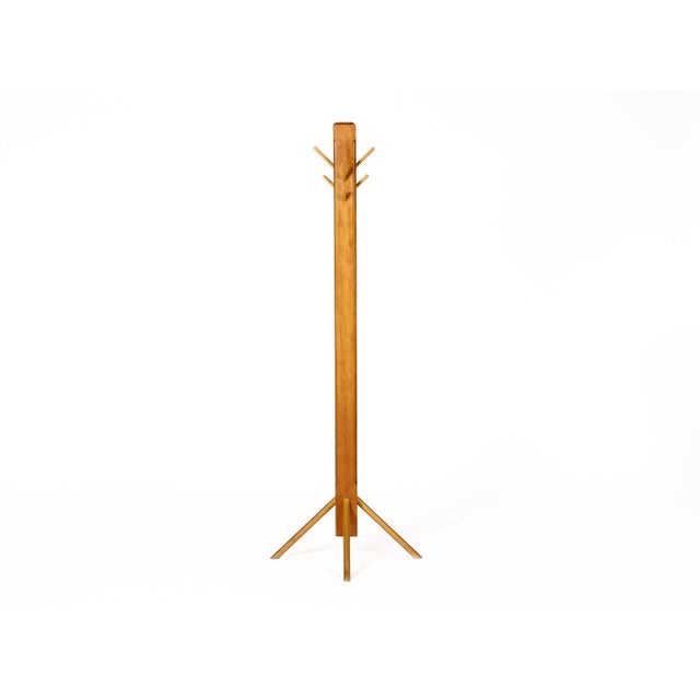 #1933 — Vintage Mid Century Tall Modernist Studio Craft Douglas Fir Coat / Hat Rack Nice vintage wooden hat / coat rack....