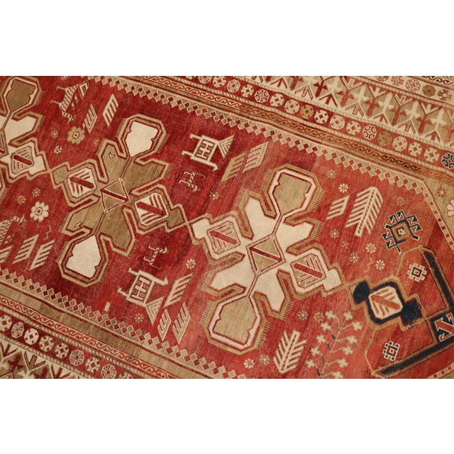 Red Antique Caucasian Shirvan Rug - 4'11" x 10'9" For Sale - Image 11 of 18