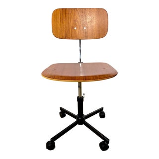 Mid Century Danish Modern Kevi Teak Task / Desk Chair by Jorgen Rasmussen for Rabami For Sale