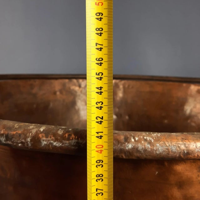 Large Vintage Industrial Copper Pot, 1950 For Sale - Image 9 of 11