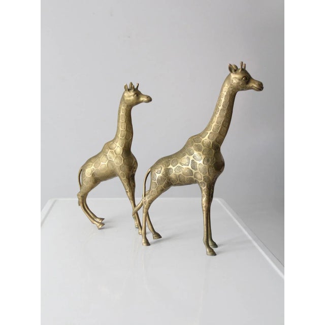Mid Century Brass Giraffes Pair For Sale - Image 10 of 13